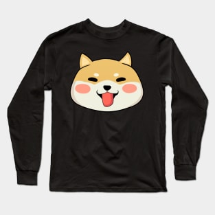 Shiba Inu Chubby Dog Face Japanese Puppy Long Sleeve T-Shirt